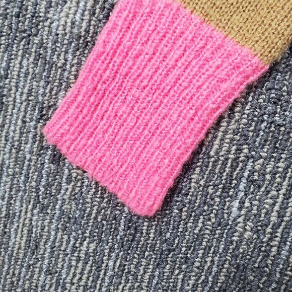 J. CREW Women’s XS Wool Mohair Blend V-Neck Button Shoulder Sweater Pink Striped - Picture 7 of 10